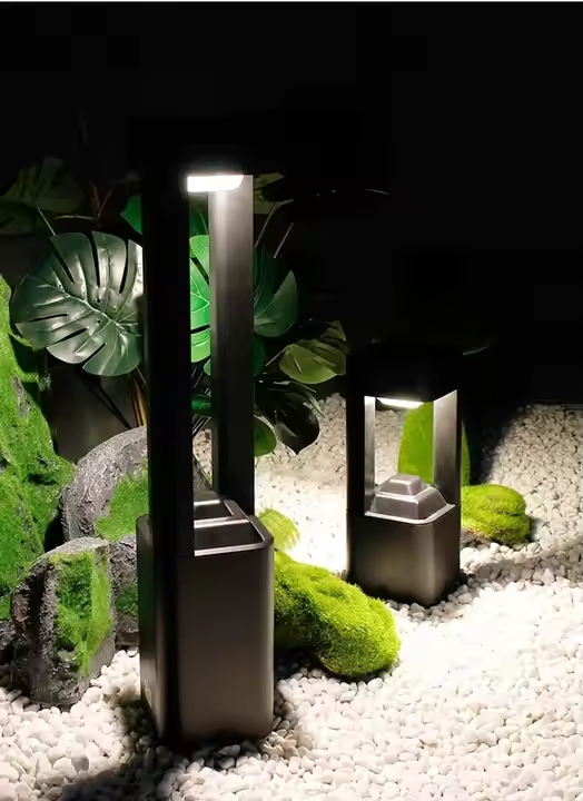 Black Aluminum LED Pathway Bollard Light Waterproof Outdoor Landscape Lighting