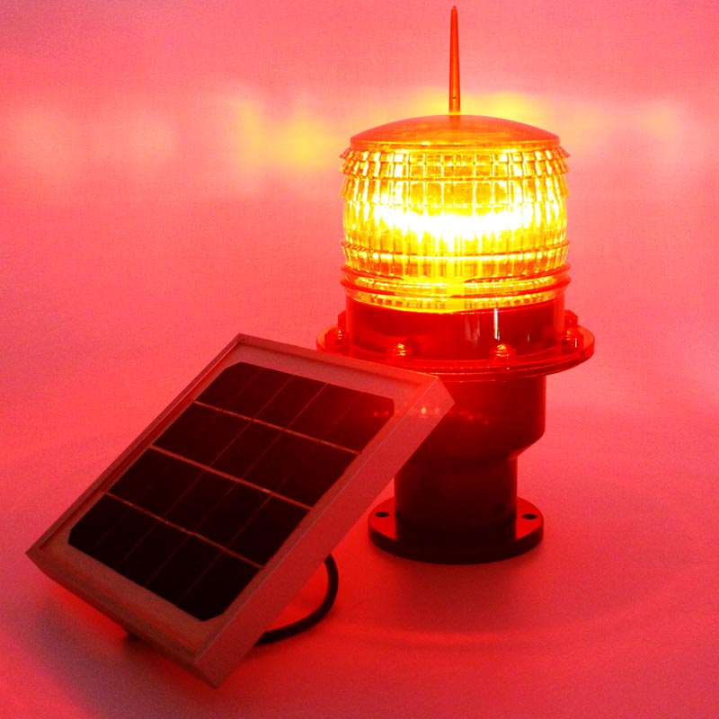 Chimney Solar Powered Aviation Obstruction Building Tower Led Warning Light Airport Runway Taxiway Rotating Beacon Lights
