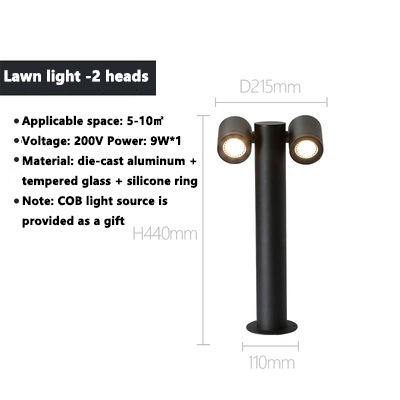 Dual Head LED Bollard Light for Outdoor Pathway &amp; Garden Lighting