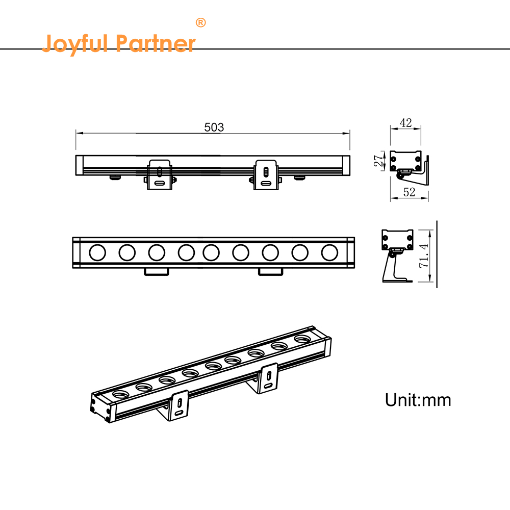 High Voltage 110V 220V Wall Washer City Color Light Smart 9WLED Building Facade Wall Washer Lighting