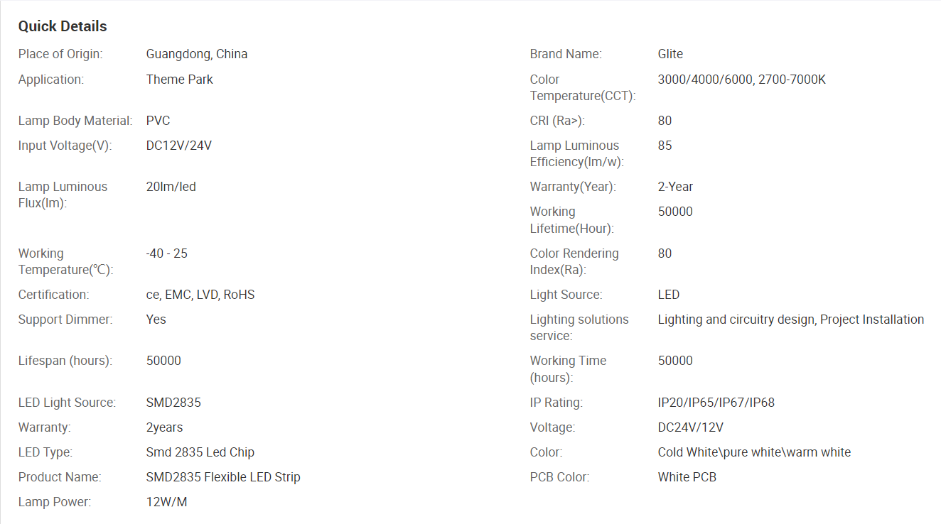 Specifications