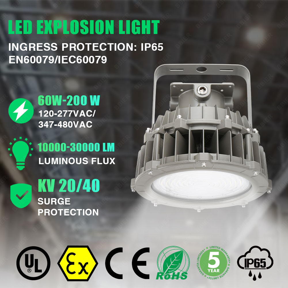 Industrial Explosion-proof Lighting 90w -200W Ip65 Waterproof Dob Led Explosion Proof Highbay Light for Petrochemical Plants