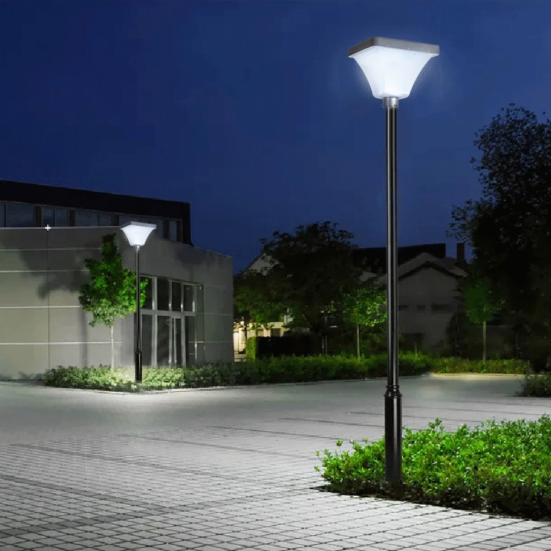 Manufacturer Wholesale Bollard Gate Outdoor Lighting IP65 Durable Aluminum ABS LED Solar Pillar Light