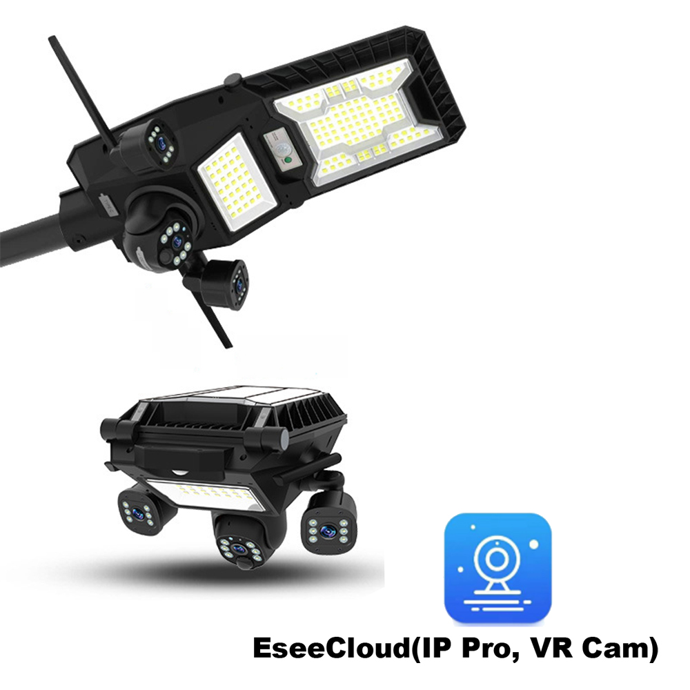 APP Controlled Plastic Solar Street Light with Camera IP65 4G/WiFi LiFePO4 Battery LED CCTV Security for Road
