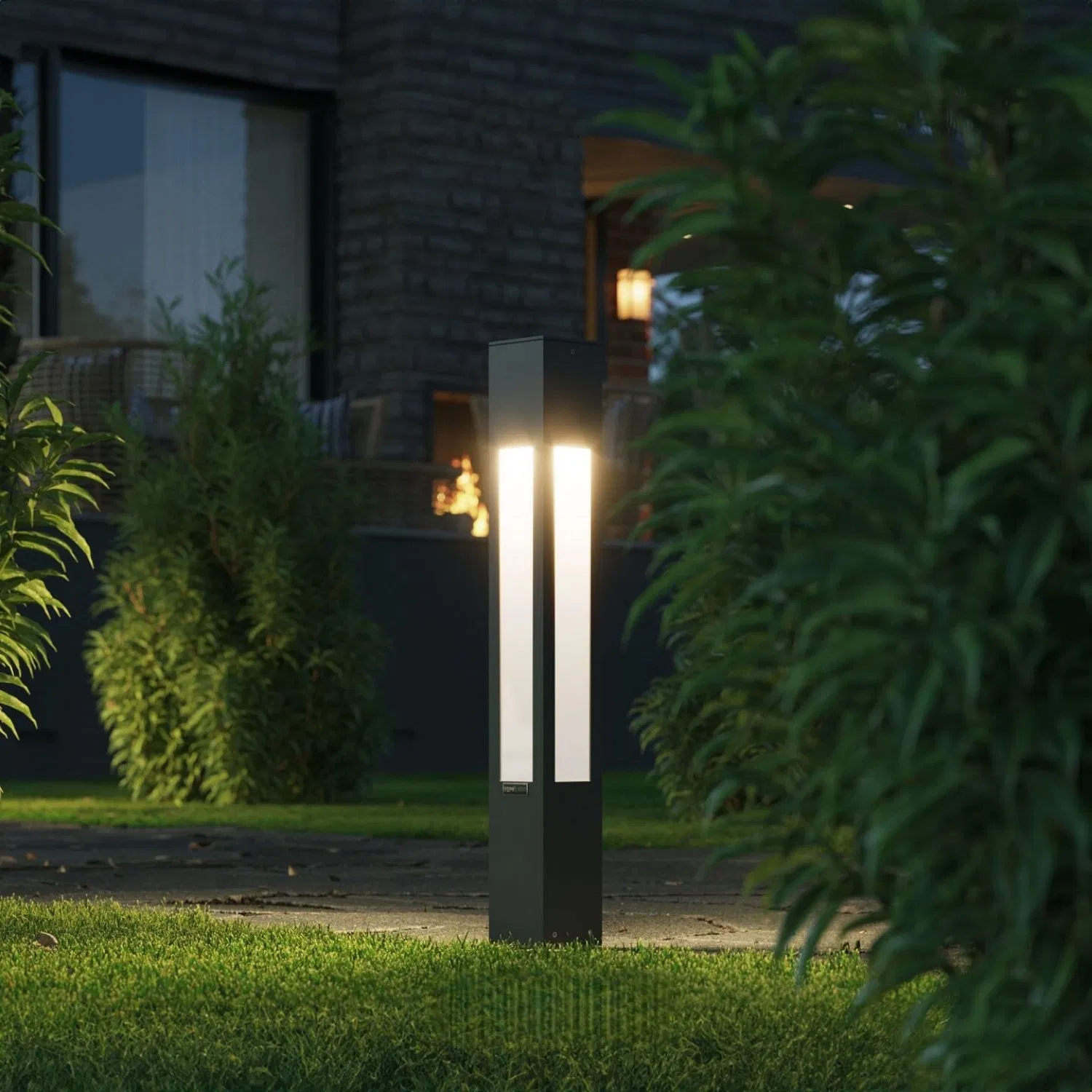 Luxera Bollard Light for Outdoor Garden Pathway LED Light Aluminum &amp; Plexiglass Body Waterproof Modern Landscape Lighting 75 Cm