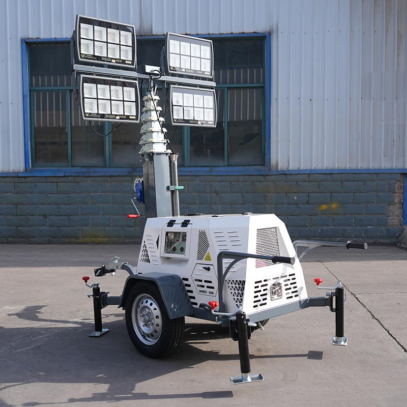 Self Contained Portable Light Tower With Battery Power For Silent Operation Portable Light Tower Battery