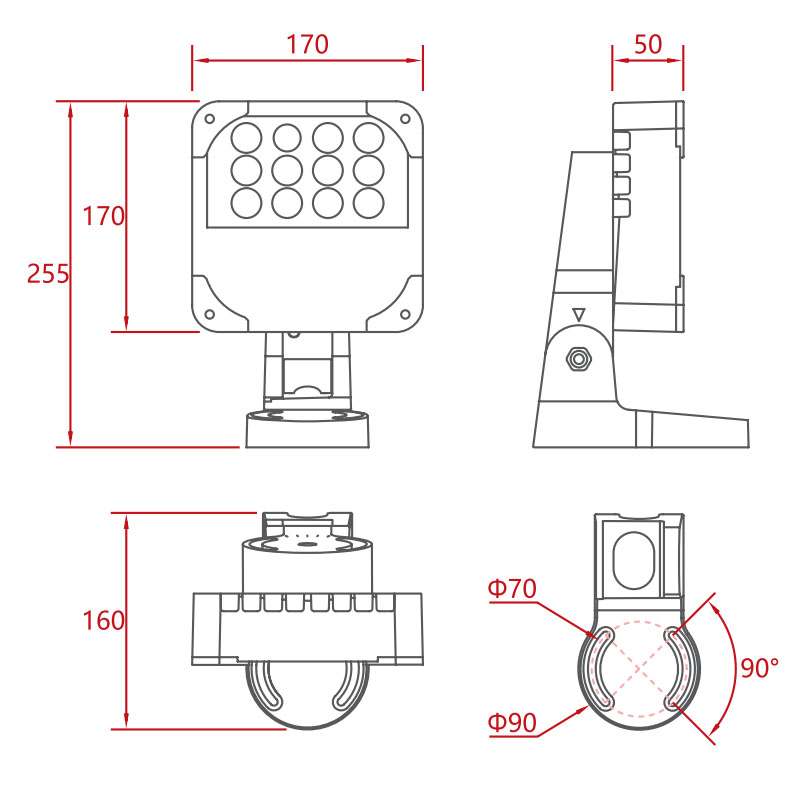 L02C-B IP66 Waterproof Compact Mini LED Flood Light for Building Facade, Outdoor Landscape Lighting