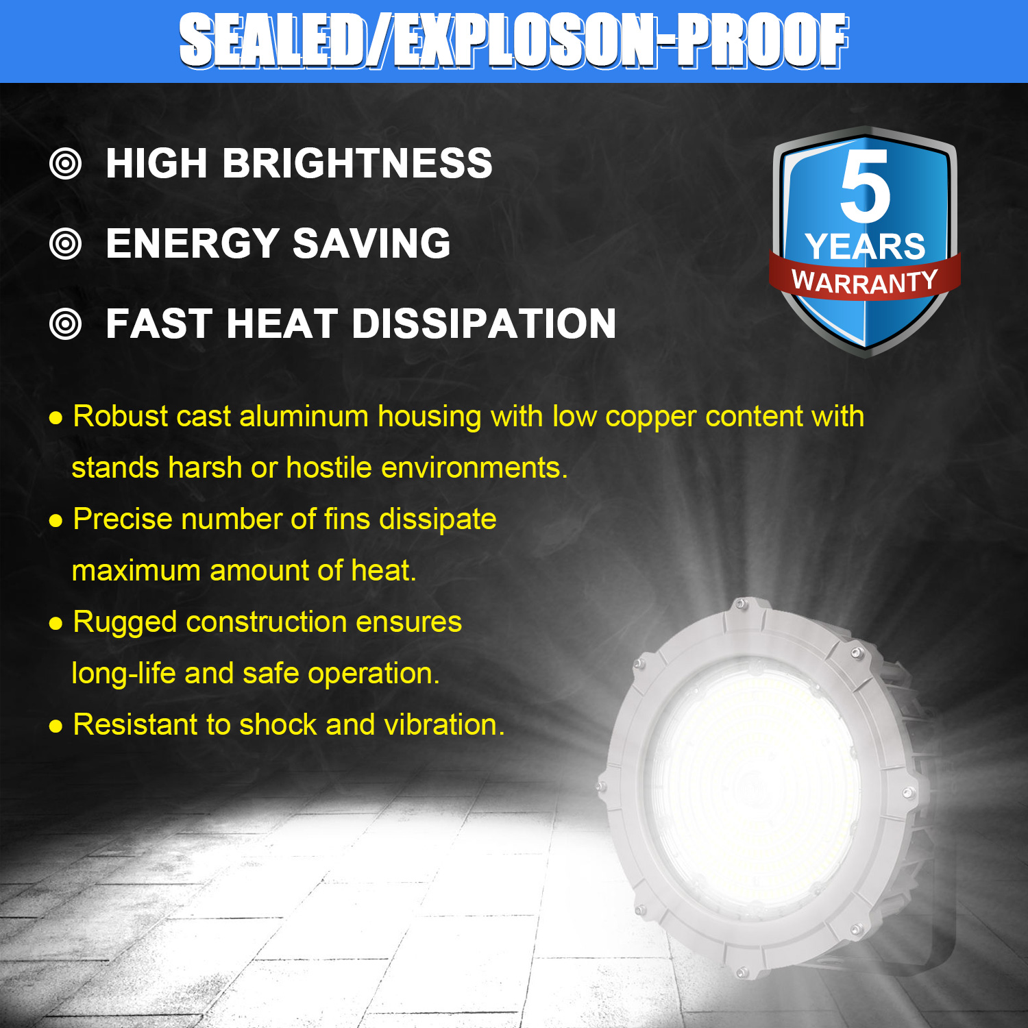 LOCAL STOCK IN USA explosion proof led flood light IP66 industrial tunnel lights high bay Fixture Led Explosion-proof Lights