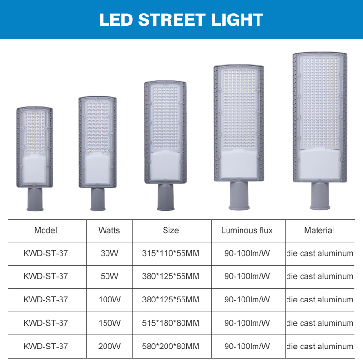COVEDA Wholesale Photocell Streetlight Ip66 Waterproof 30w 50w 100w 150w 200w Lamp For Road SMD Outdoor Led Street Light