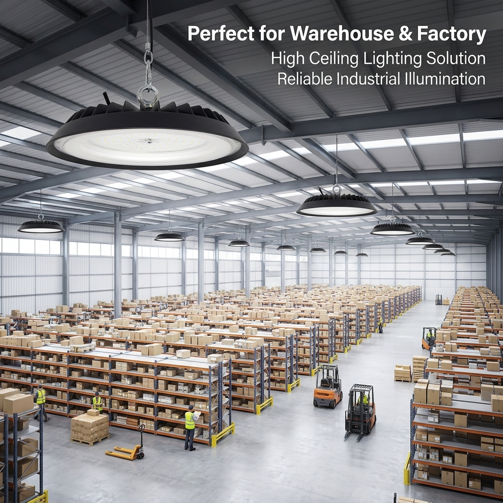 CE ETL Industrial Highbay Lighting IP65 Waterproof 160LM/W LED High Bay Lights 100W 150W 200W 240W-3CCT In ONE Warehouse Light