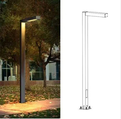 LED Garden Light Bollard Style Modern for Garden Path Lighting