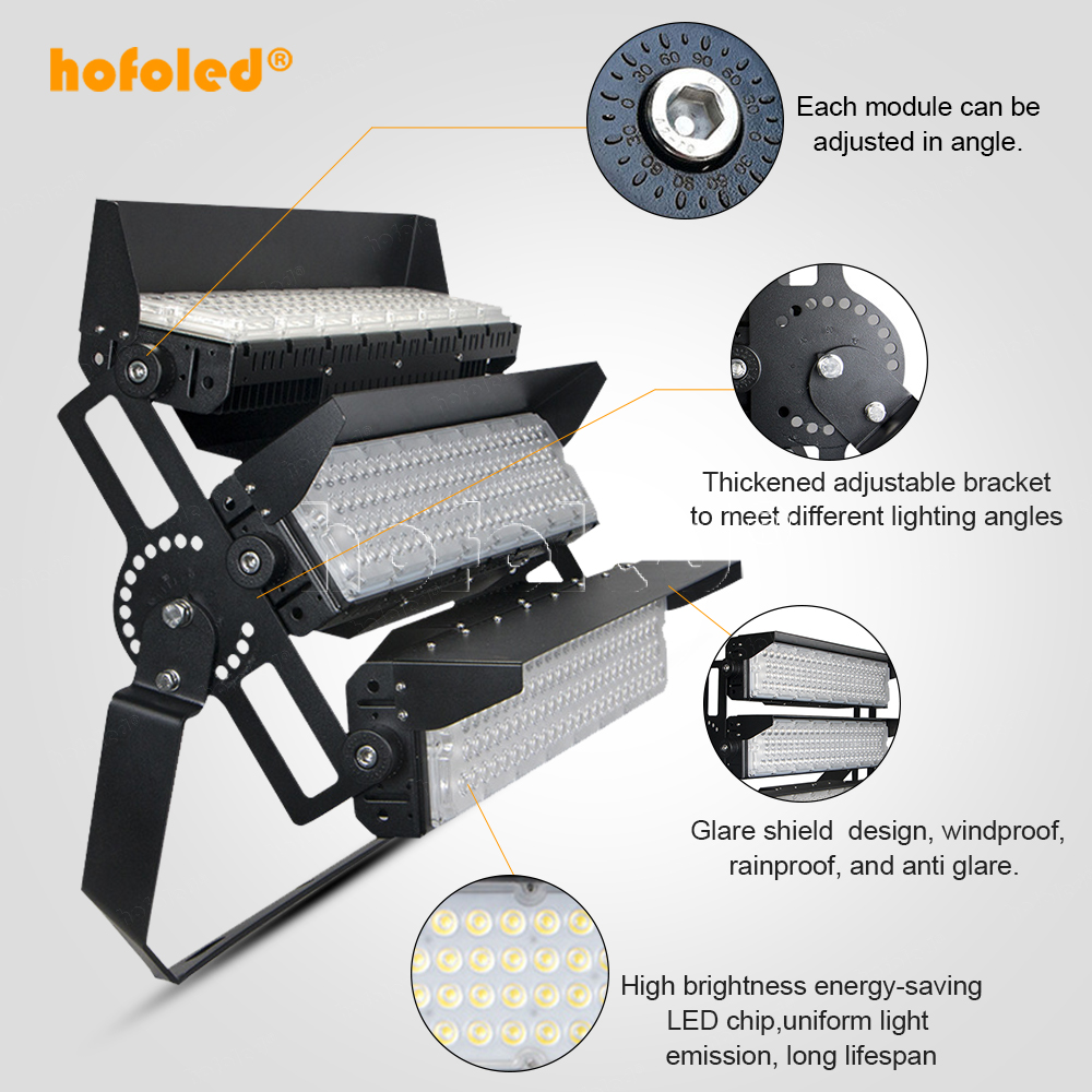 Outdoor Stadium Lights 250W-2000W LED Sports Fields Floodlight Warehouse Lighting Tennis Court Fixtures High Mast Flood Light