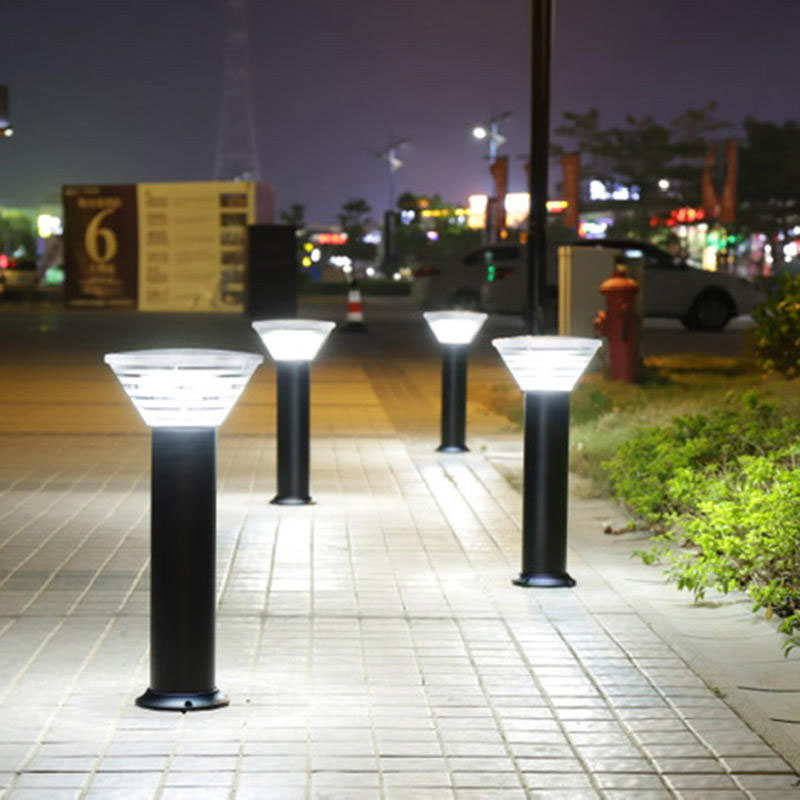 Outdoor Solar Bollard Light 500lm LED Lawn Light 3000/6000K Lighting Color Waterproof IP65 Height 30cm 60cm 80cm DC AC Electric