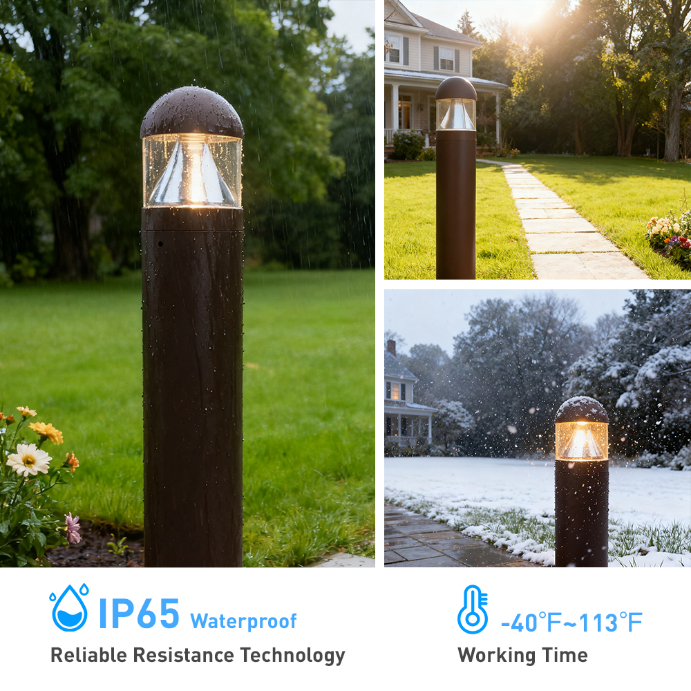 High Voltage AC120V 277V Luxury Bollard Light Lawn Courtyard Driveway Pathway Modern Outdoor Landscape Path Light