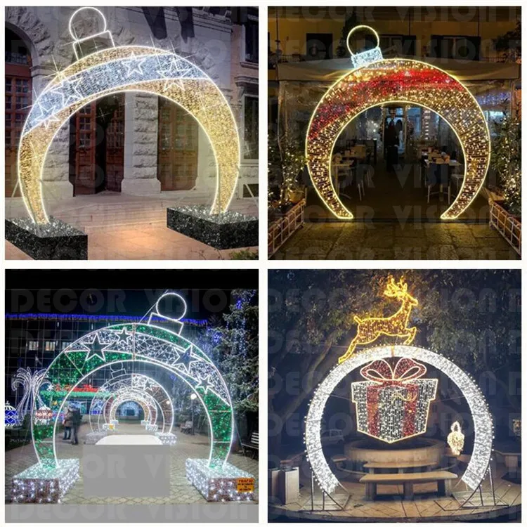 LED Christmas Lighting Tunnel Decorations Large 3D Arch Motifs