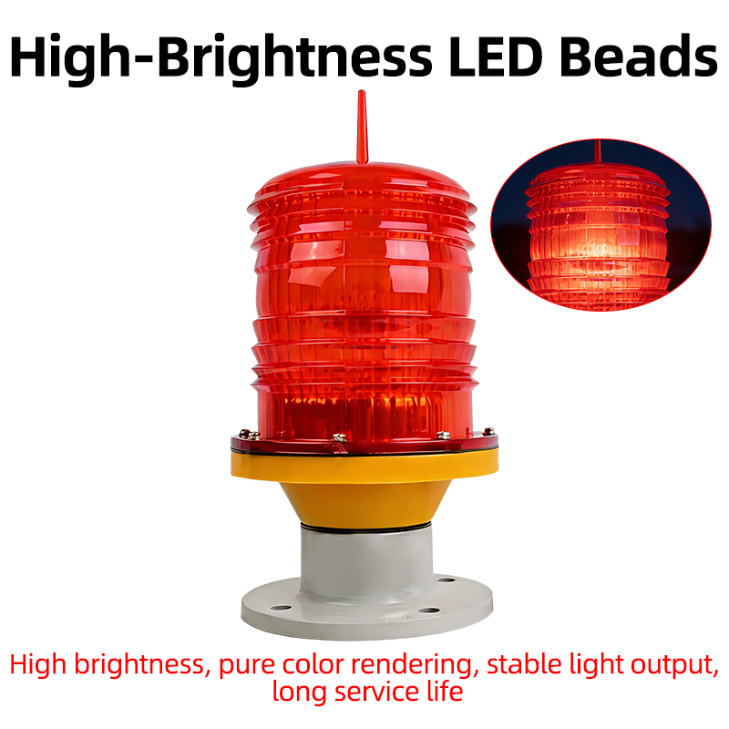 Aviation Obstruction lights With Adjustable Frequency &amp; RGB Ensure Flight Safety For Buildings, Towers And airport runways.
