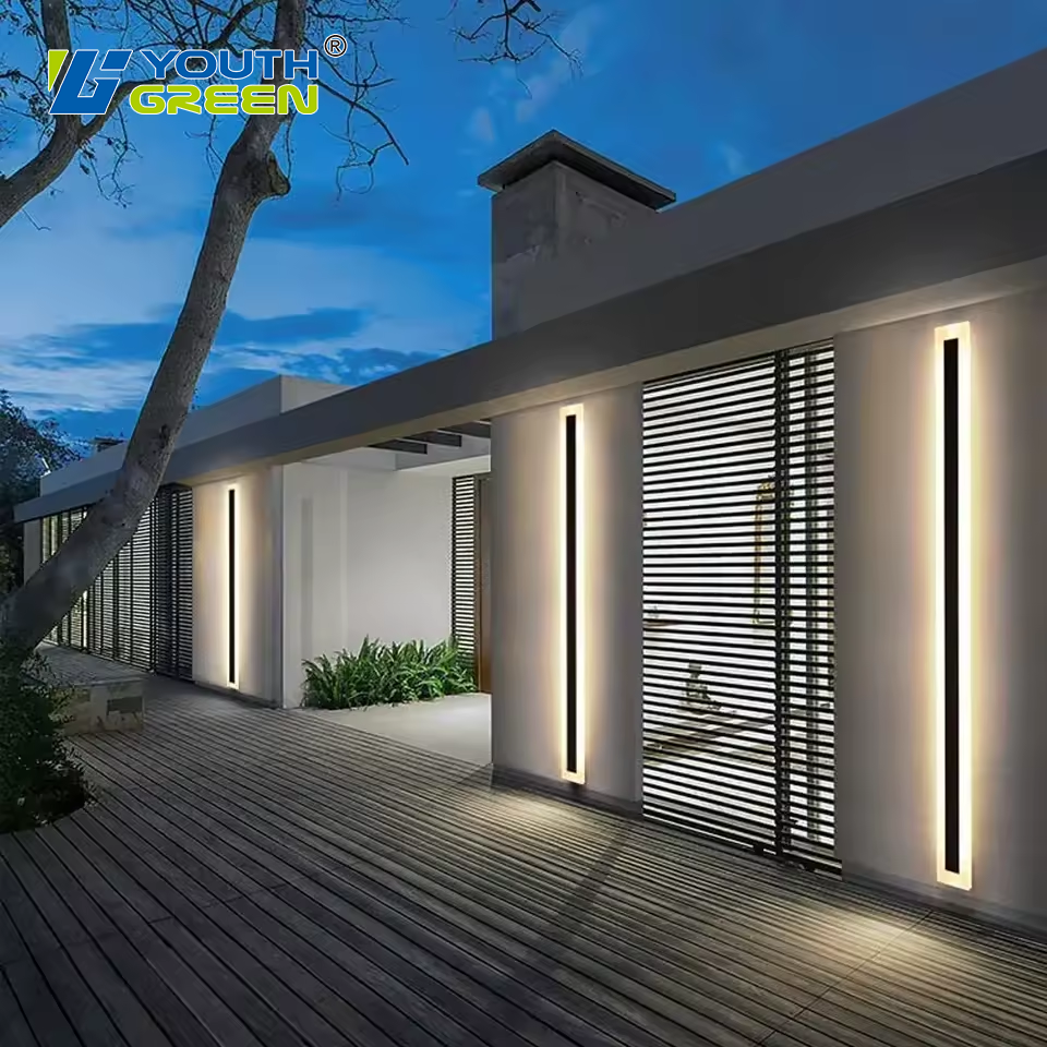 36inch 30W IP65 Frosted Acrylic LED Modern Wall Lamp Outdoor Black Long Exterior Wall Mount Linear Outdoor Light