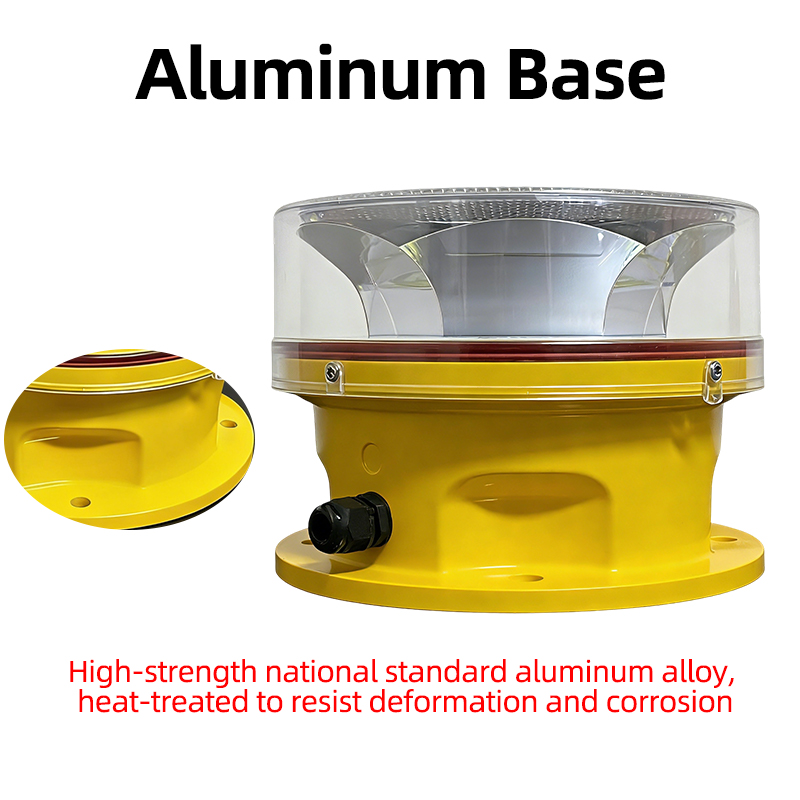 LED Medium-intensity Type A &amp; B Aviation Obstruction Lights With PC Material And IP65 Protection For Airports