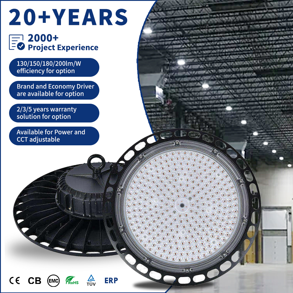100W/150W/200W/300W Commercial Industrial Aluminum Energy Saving Waterproof Dust-proof UFO Led High Bay Lights