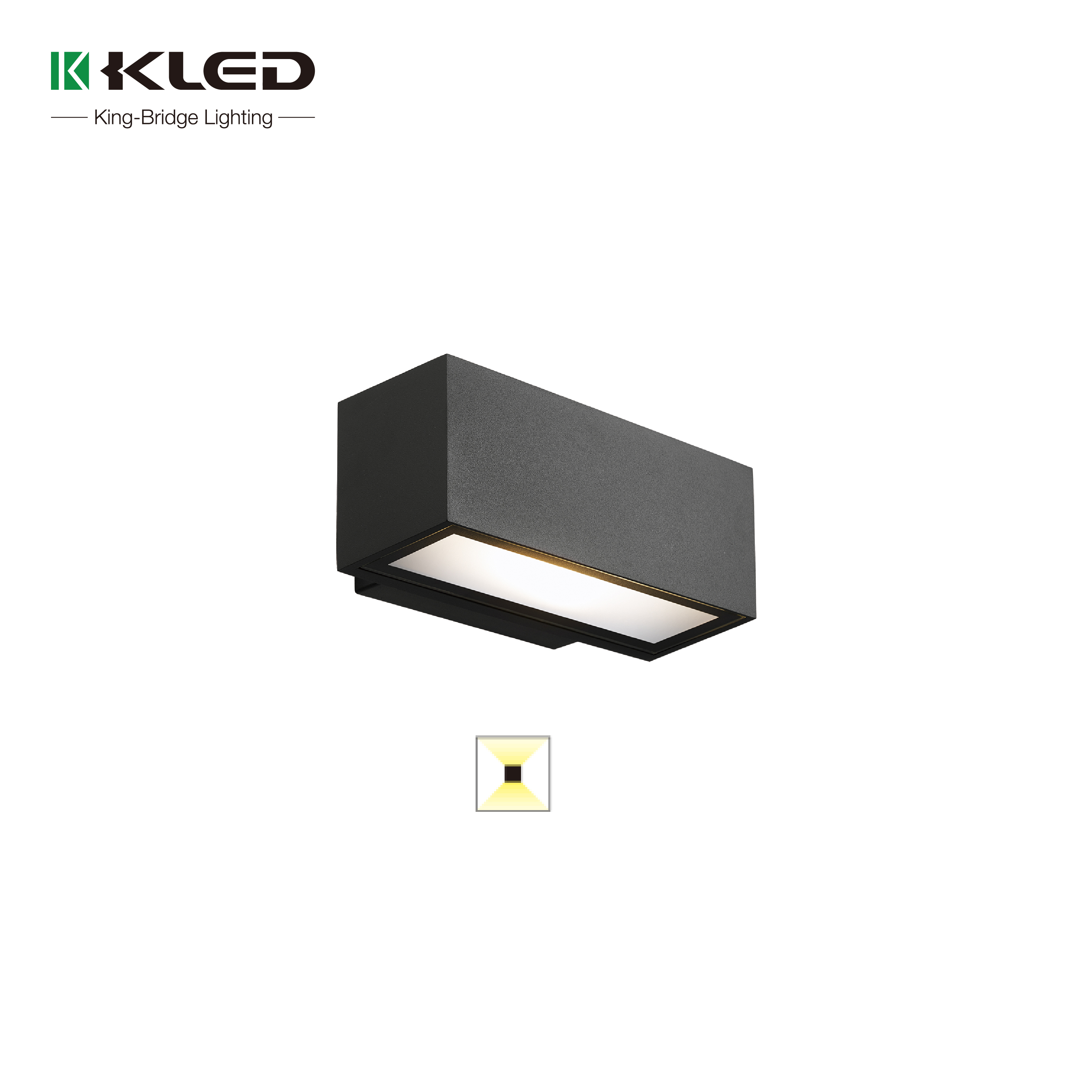 KLED IP65 Waterproof Outdoor Street LED Wall Light Square Shape Aluminum Alloy Body 2700K Warm White Garden Dimmable