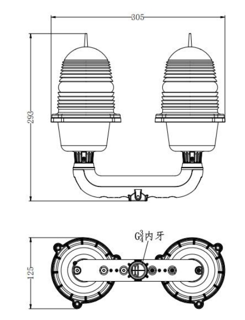 FAA L-810 Double High-rise Buildings Tower Airport Runway Taxiway Airport Navigation Led Safety Lamp Aviation Obstruction Lights