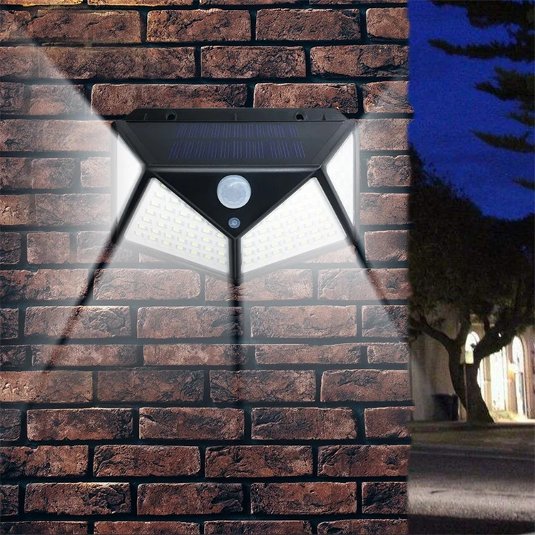 3 Modes 100LED Security Light Wireless Waterproof Outdoor Garden Street Homw Door Smart Motion Lights Solar Wall Light