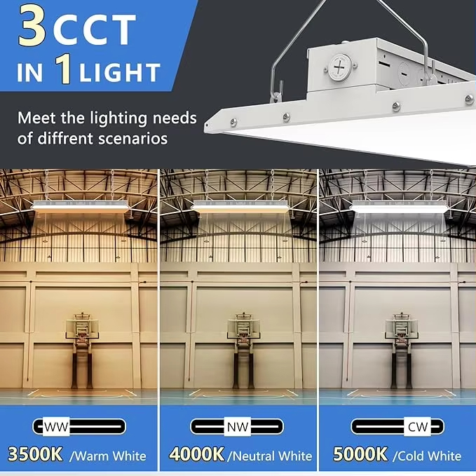 Baylight Usa In Stock 80W-400W 3CCT&amp;3WATT IP65 Motion Sensor 2ft/4ft Linear High Bay for Workshop Panel garage Warehouse Shop