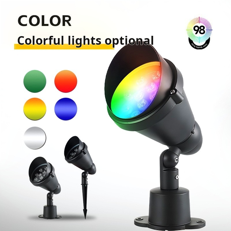 Colorful Aluminum Outdoor IP65 Solar Spotlights 24V for Garden Yard Tree Spike Landscape Lighting