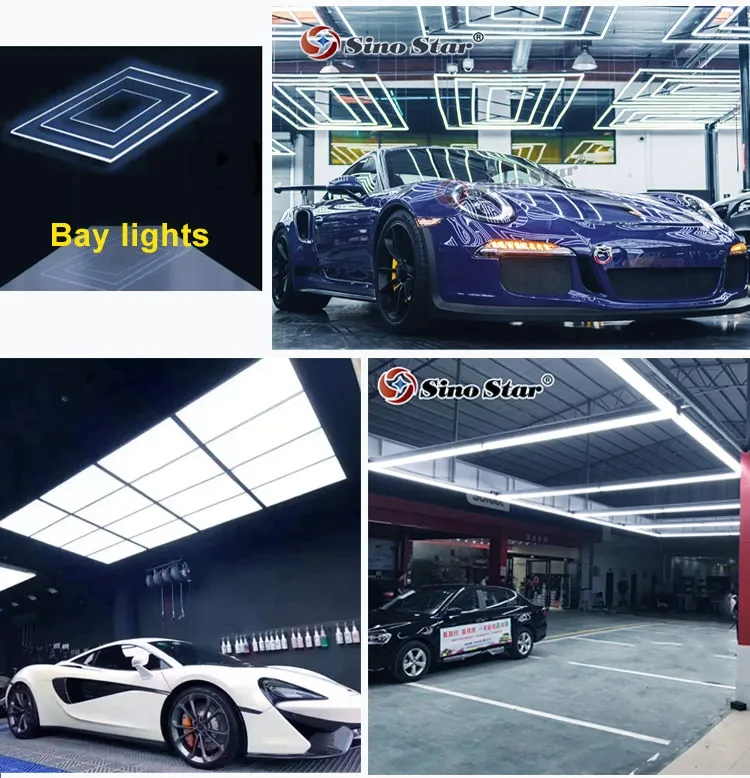 Car Coating and Car Sticker Bay Design LED Lighting for Automotive Maintenance Tunnel Garage Workshop Equipment