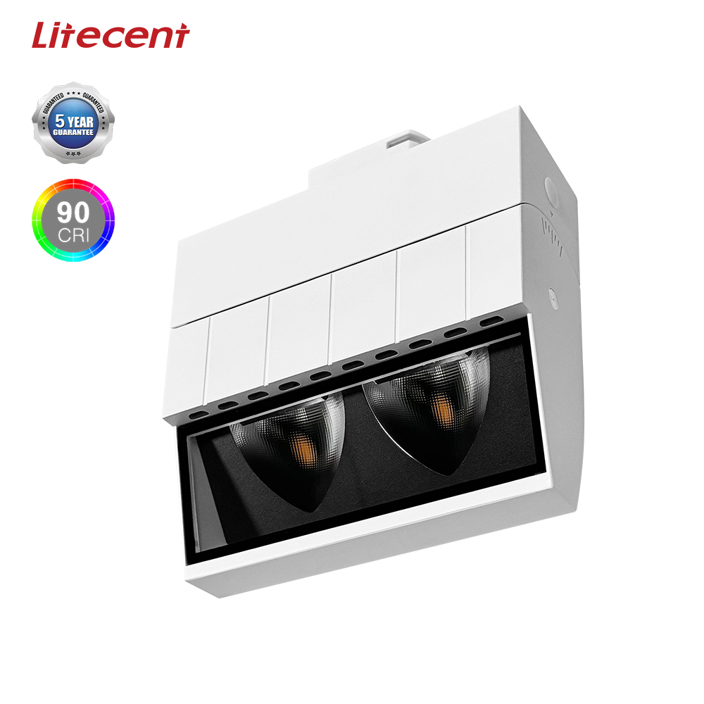 Litecent 35W Ceiling Track Mounted Sliding LED Wallwasher Light IP44 DALI Control High Brightness Aluminum Building Facade