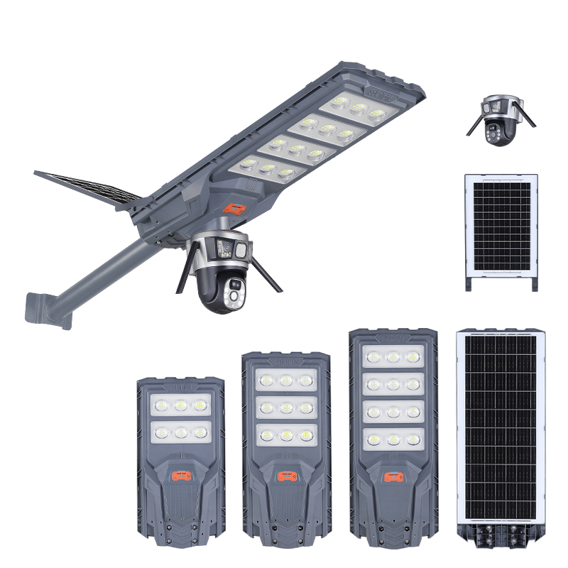 Smart LED Dual Camera Solar Security Light 800W 1200W WiFi Enabled ABS Plastic Outdoor Street Motion Remote Control IP66 Rated