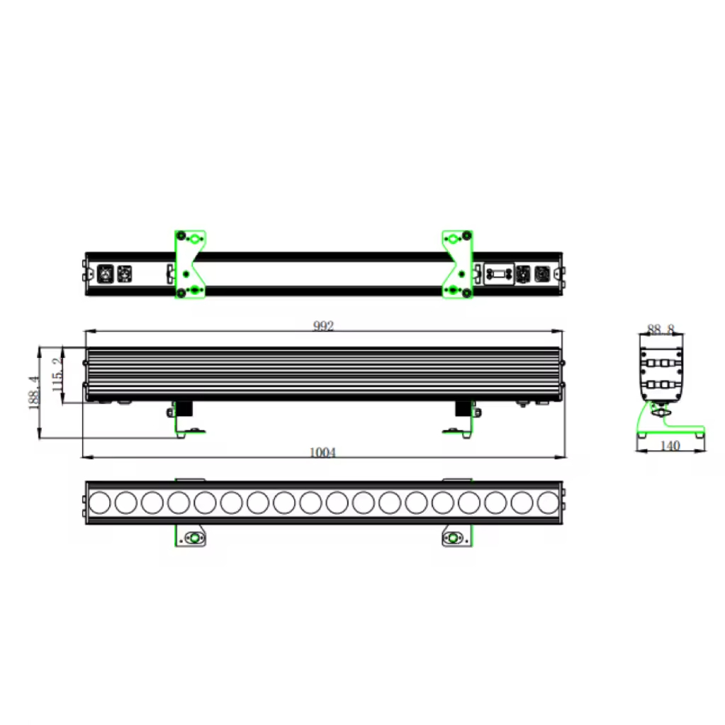 Outdoor LED Wall Washer IP65 Waterproof DMX RGBW LED Linear Washer Light for Architectural Building Facade Lighting