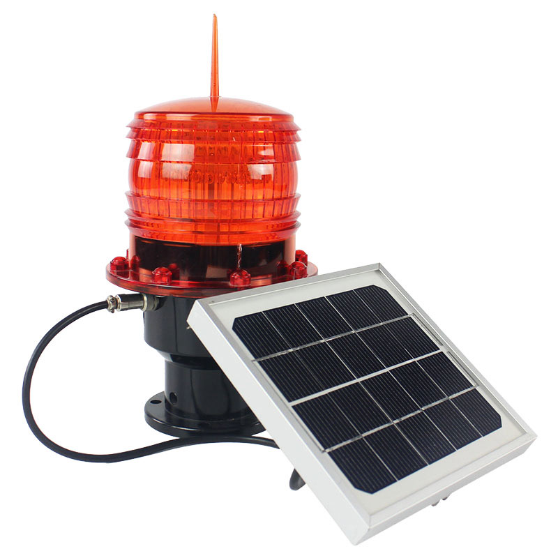 Chimney Solar Powered Aviation Obstruction Building Tower Led Warning Light Airport Runway Taxiway Rotating Beacon Lights