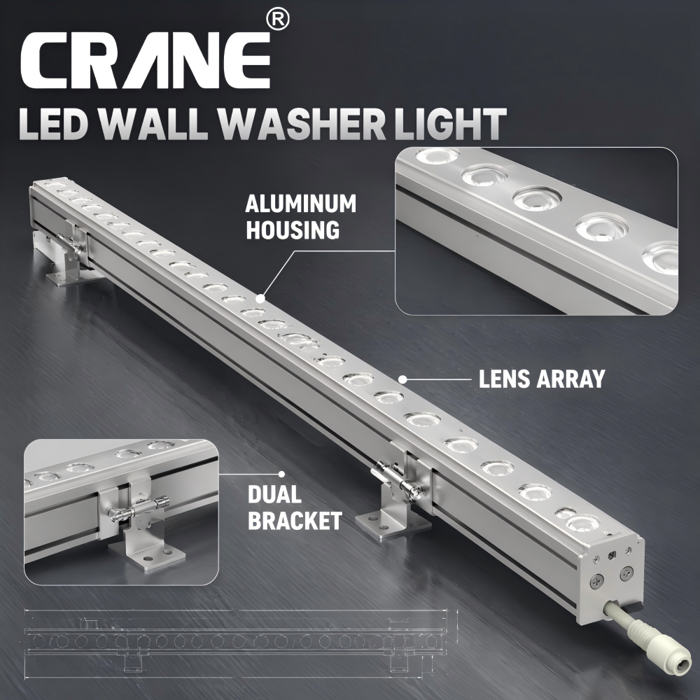 Narrow Beam Exterior Facade Linear Lamp RGBW 4 in 1 Programmable 18W Outdoor Theme Park Landscape Lighting XMZ18-M1-D4