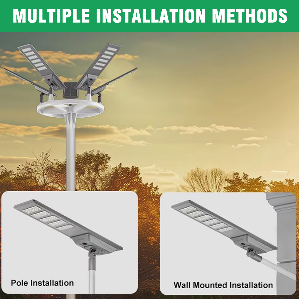 Aluminium Smart 220lm/W Solar Lights Outdoor Lighting Motion Sensor Waterproof 100W 200W 300W All in One Solar Street Light
