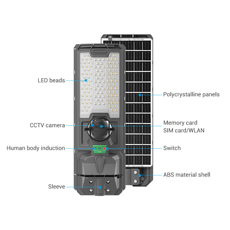 Smart WiFi 4G Camera Solar Street Light 300W 500W Outdoor IP65 Waterproof Motion Sensor LED Lighting Solar Light With Camera