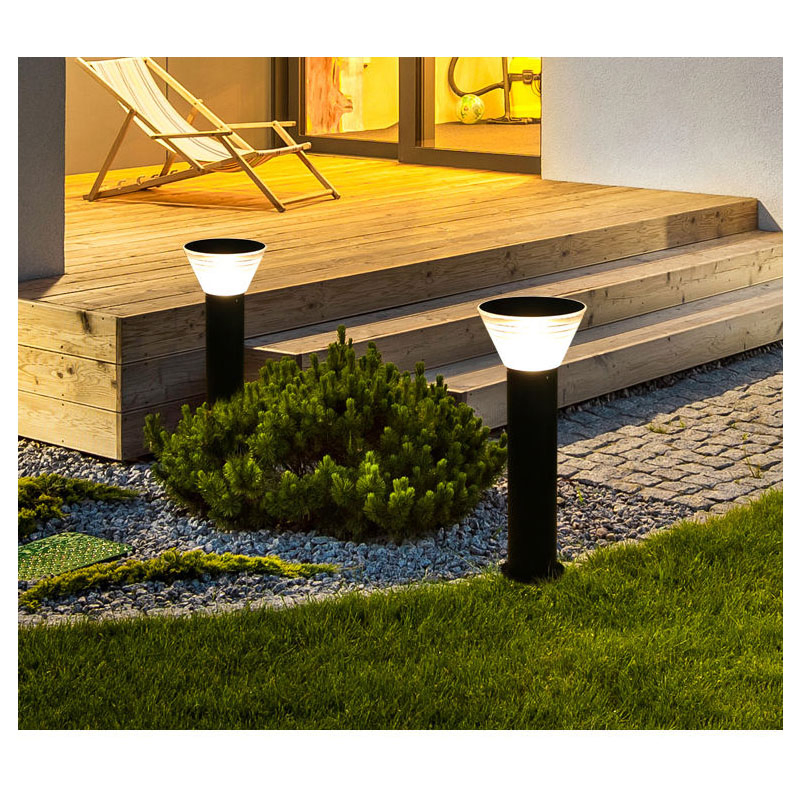 Outdoor Solar Bollard Light 500lm LED Lawn Light 3000/6000K Lighting Color Waterproof IP65 Height 30cm 60cm 80cm DC AC Electric