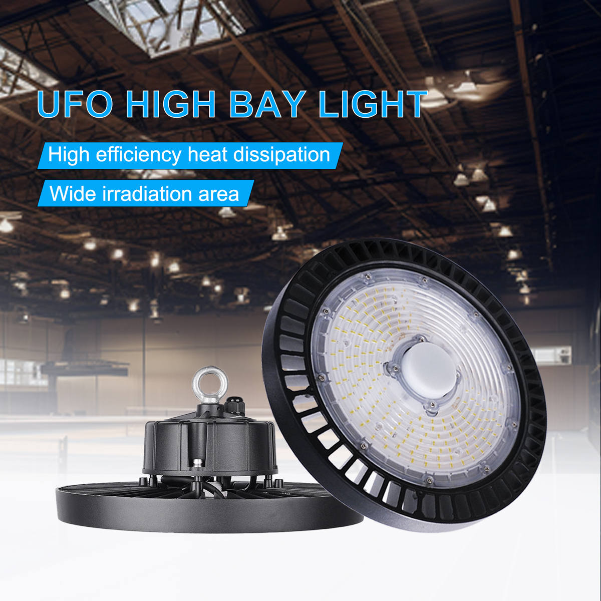 Fast Shipping ufo Led High Bay 100w 150w 200w Dlc Commercial Industrial Warehouse Workshop Light