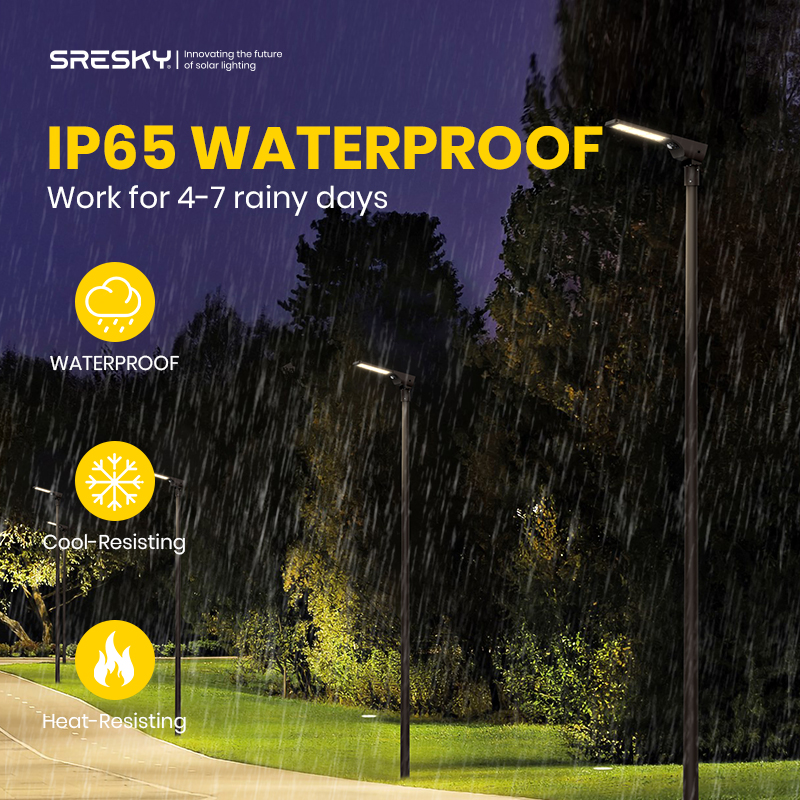 SRESKY Smart Road Solar Light Outdoor Solar Street Light with Pole Farola Solar Led Para Exterior Powerful Solar Street Light