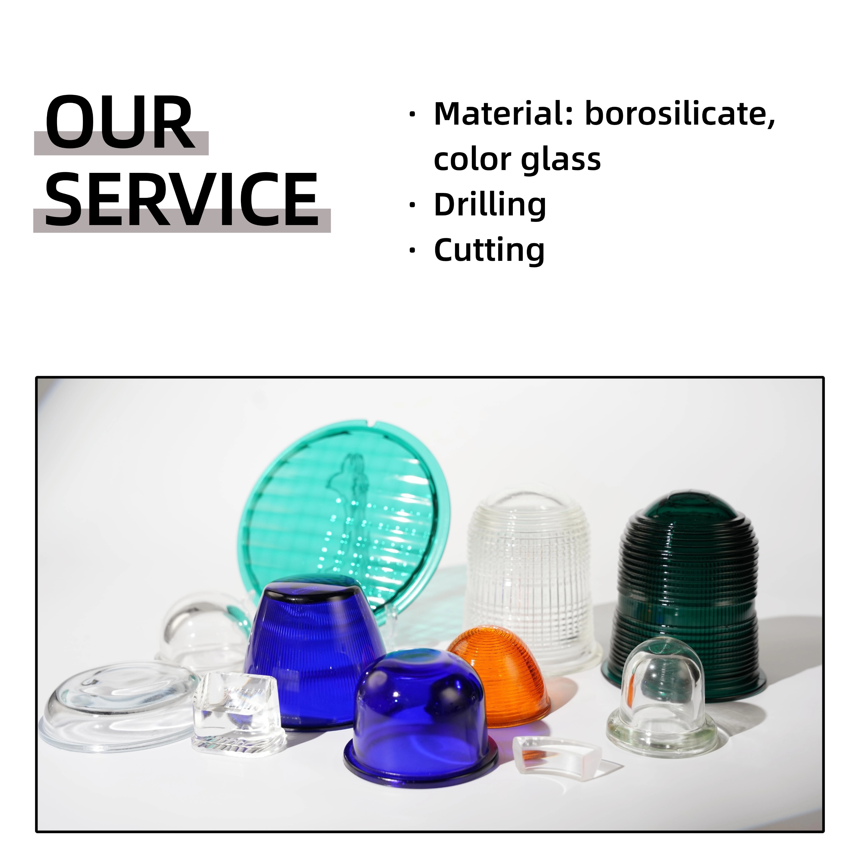 Custom Size Colors Shape Molded Explosion-Proof Warning Lights and Airport Runway Lights Glass Lamp Cover