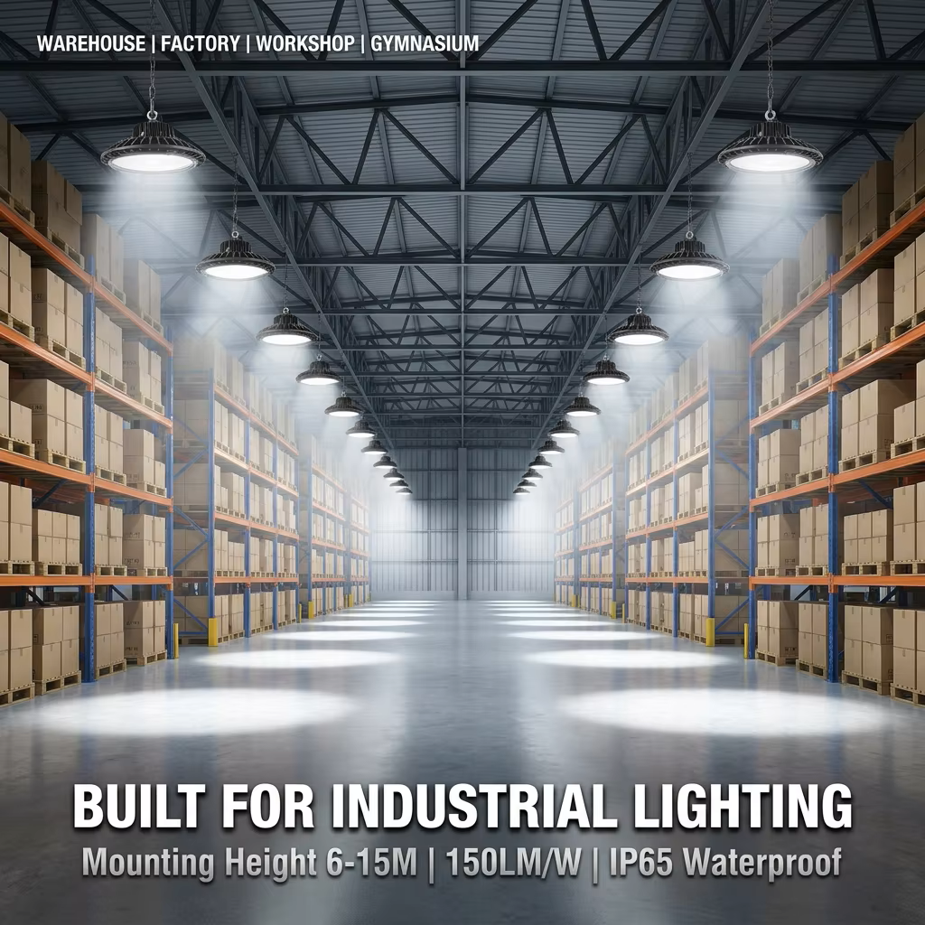 Dimmable IP65 100W 200W 300W LED UFO High Bay Light with Sensor for Warehouse Factory Workshop Lighting