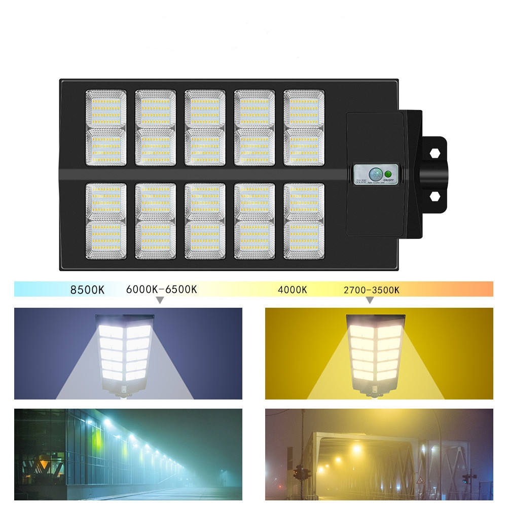 Solar Street Light IP67 LED ABS Material Super Bright All-in-One Pole Mount CE Certification No Assembly Required Dimmable
