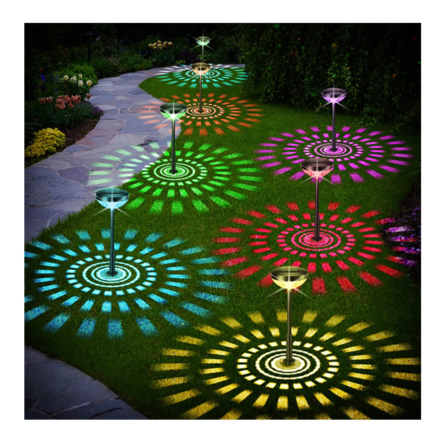 Wholesale Outdoor Waterproof Landscape Lamp RGB Ground Plug Light LED Solar Garden Lawn Light for Patio Yard Path Walkway Decor