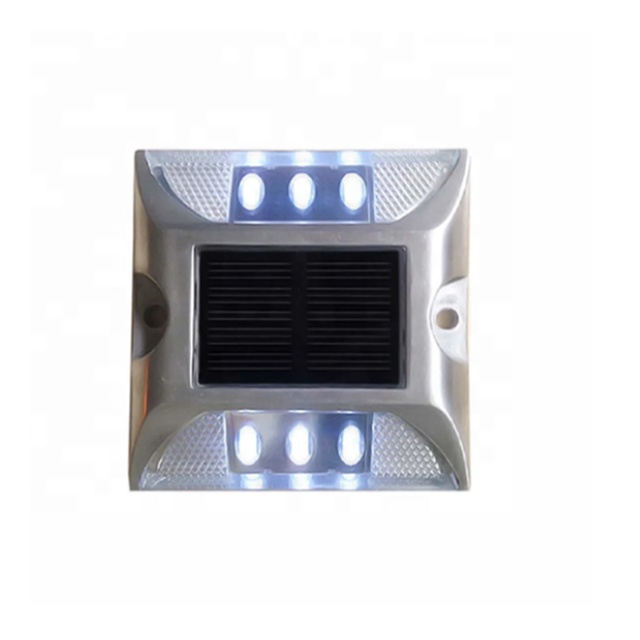 Aluminum Led Solar Panel Road Stud Dock Deck Strobe Light For Motorway Runway