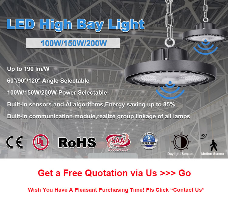 Fast Shipping ufo Led High Bay 100w 150w 200w Dlc Commercial Industrial Warehouse Workshop Light
