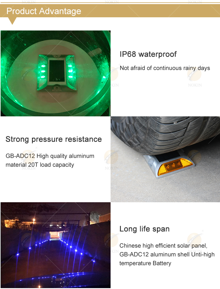 NOKIN IP68 Aluminum LED Solar Road Stud Airport Runway Lights