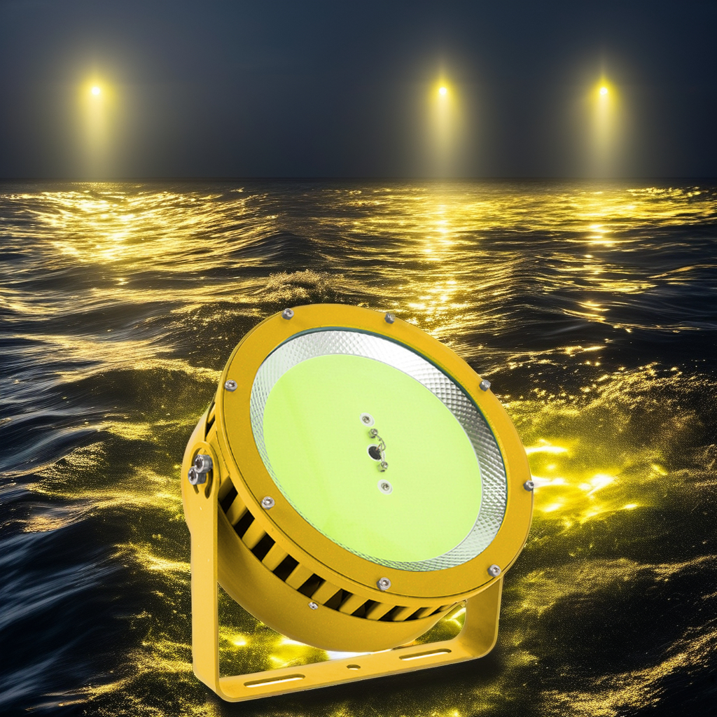 Custom 600W-1200W LED Fishing Lamp Fish Attracting Blue Green Light IP66 Rechargeable 100m Lighting Distance
