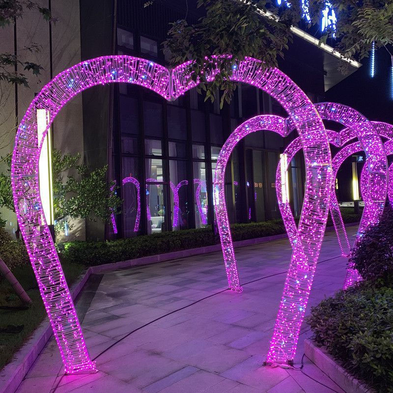 LED Heart Arch Tunnel Wedding Romantic Walkway Lighting