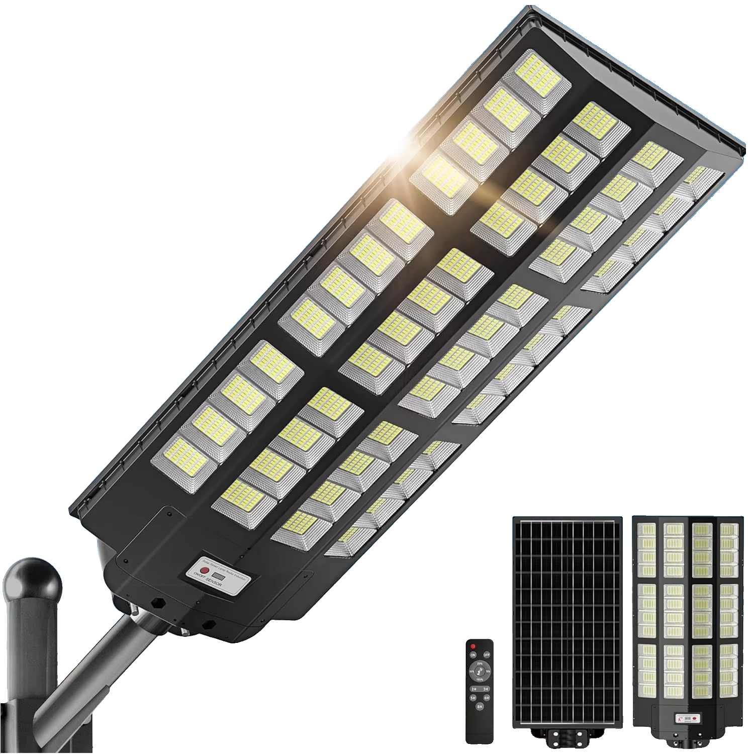 2000W High Power LED Solar Street Light Aluminum Housing IP67 Smart Control System Energy Saving for Road Stadiums Application