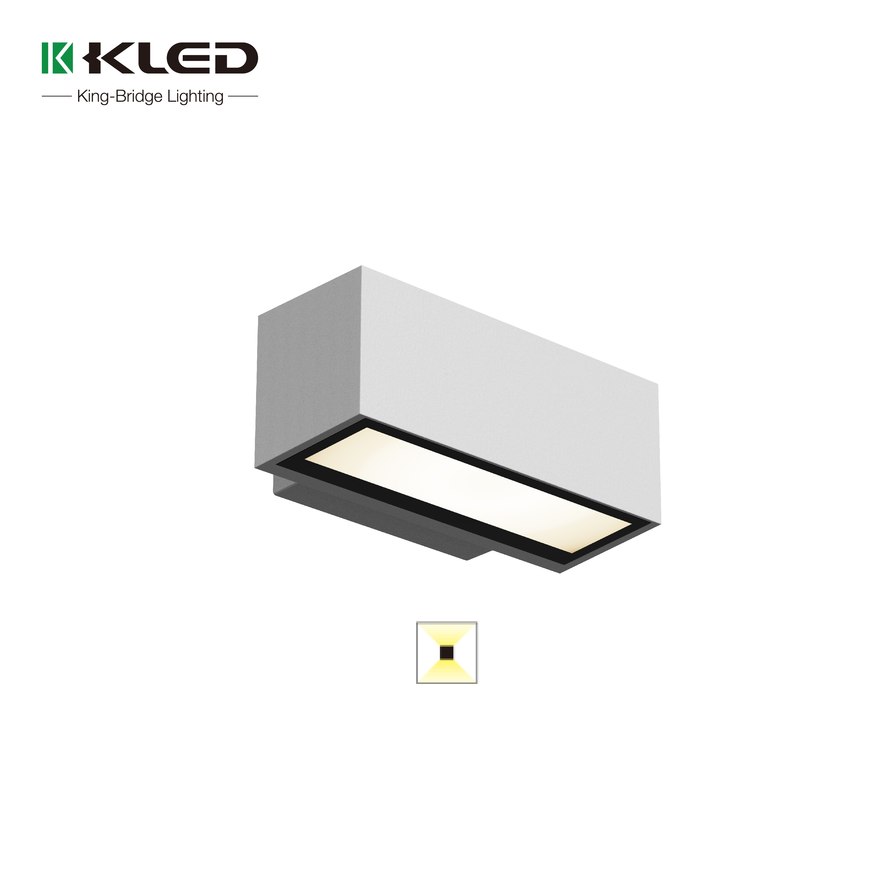 KLED IP65 Waterproof Outdoor Street LED Wall Light Square Shape Aluminum Alloy Body 2700K Warm White Garden Dimmable